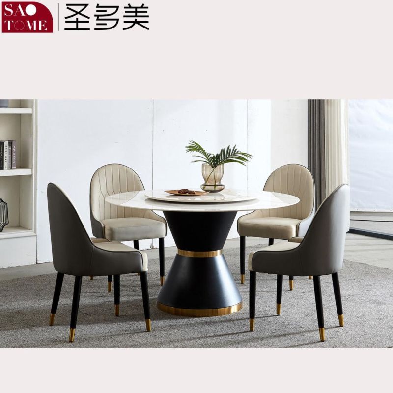 White Color Round Design Dining Table for Hotel Project