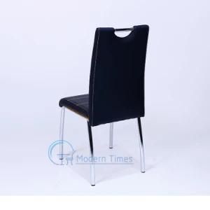 Outdoor Furniture Modern High Quality Leather Black Upholstered Chair Restaurant Outdoor Dining Chair