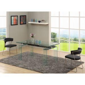 Classic Clear Tempered Glass Dining Table