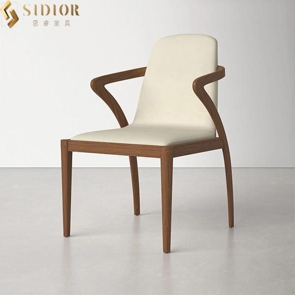 ODM Solid Wood Frame Fabric Upholstery Classic Cafe Dining Chair
