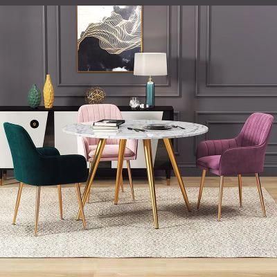 Affordable Luxury Velvet Dining Chair with Gold Legs