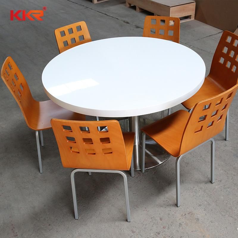 Solid Surface Cafe Food Court Table Restaurant Dining Tables and Chairs