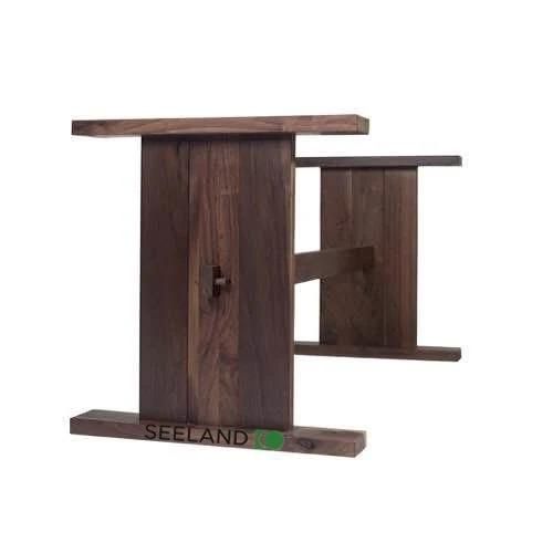 Walnut Solid Wooden Table Base Legs / Metal Table Legs, Metal Table Frame, Dining Table Base
