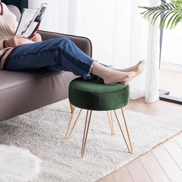 2022 Factory Sale Sitting Room Coffee Table Nordic Household Low Stool Velvet Sofa Footstool Industrial Stool