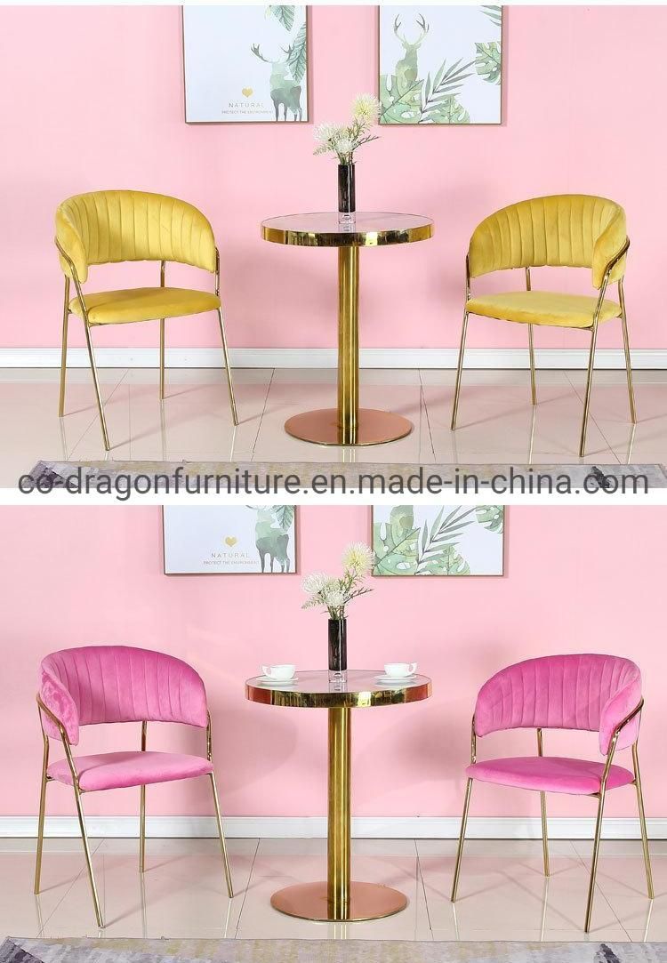 Modern Dining Furniture Metal Frame Dining Chair with Colorful Velvet