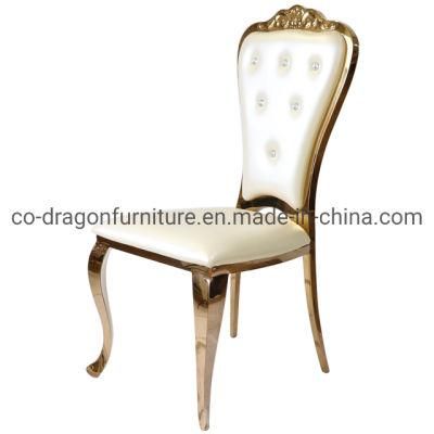 Luxury Furniture Leather Stainless Steel Dining Chair for Home Furniture