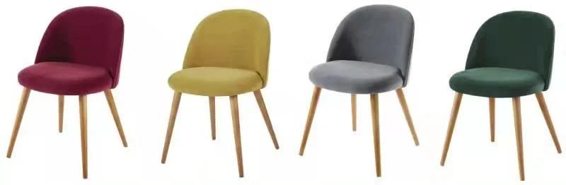 Vintage Grey Fabric Velvet Metal Armchair Dining Chair
