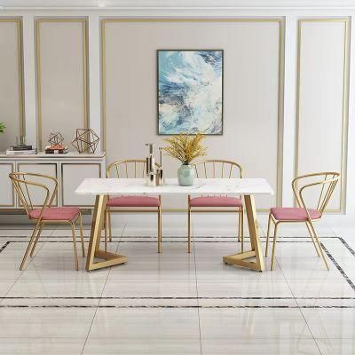 Metal Frame Modern Velvet Dining Chairs