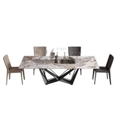 Nordic Stylish Rectangle Marble Dining Table with Chairs