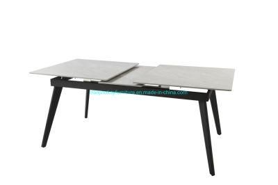 Manufacture OEM Nice Design Modern Italian Grey Slate Dining Table Ceramic Dining Table 12mm Thickness Ceramic Top Design Slate Dining Table