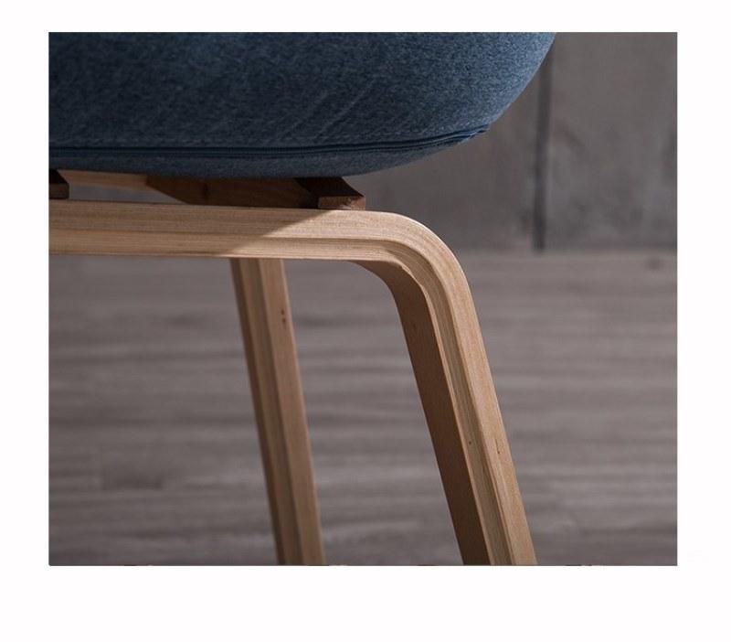 Nordic Leisure Plastic Fabric Modern Restaurant Dining Chair with Armrest Metal Leg
