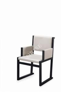 Elegant Dining Chair with Armrest Red Oak Modern Dining Room Chair