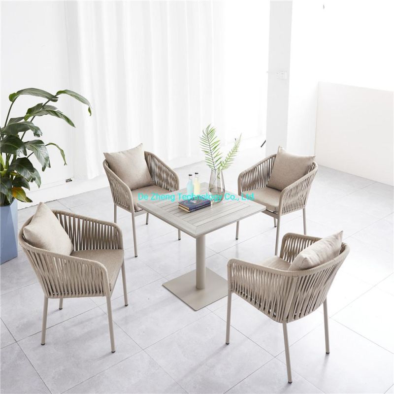 Best Price Metal European Design Modern Stainless Steel Dining Garden Outdoor Furniture Aluminum Sintered Stone Table Set