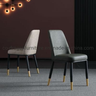 Modern Home Furniture Gold Metal Legs Leathre Dining Chair Sets