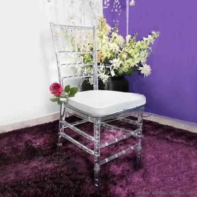 Hotel Restaurant Furniture Dining Wedding Banquet Party Clear Acrylic Resin Chiavari Chair
