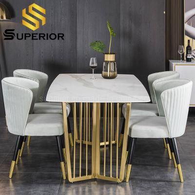 Elegant Stone Marble Modern Home and Hotel Dining Table Furniture
