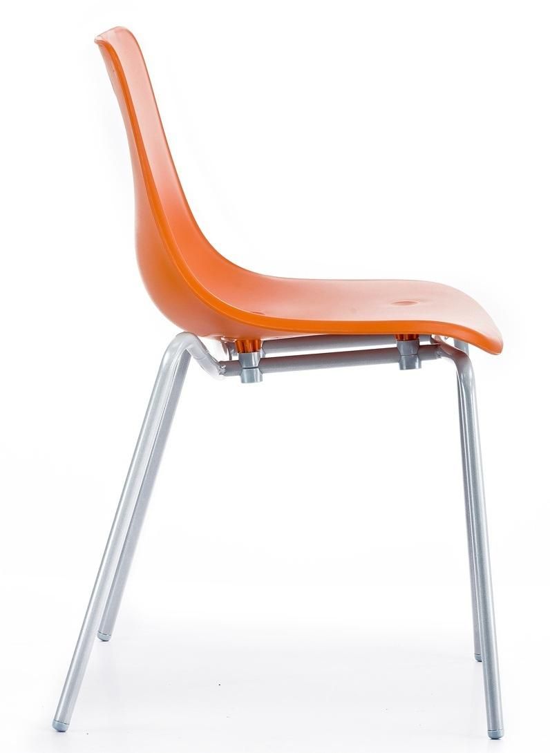 Popular Plastic Seat and Back Steel Leg Dining Chair