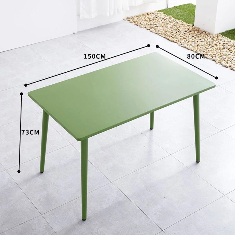 Wholesale 120X70X73mm Green modern Dining Room Furniture Metal Long Table