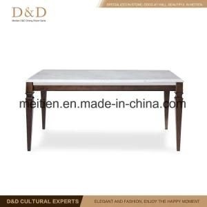 Dining Room Furniture Set Marble Dining Table with Beech Wood Leg