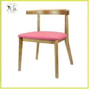 Restaurant Chair Wooden Dining Chair with Fabric Seat Pad Backrest Design Chair