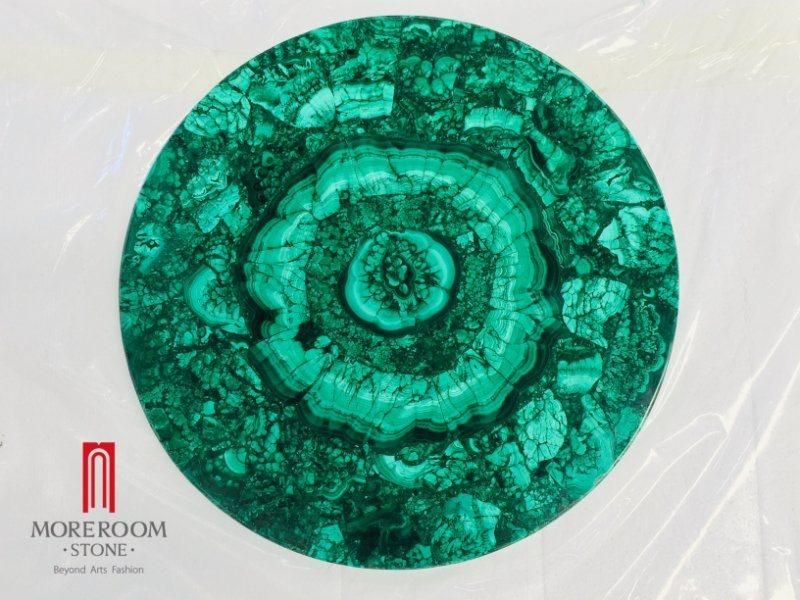 Dubai Luxury Green Round Malachite Marble Coffee Table