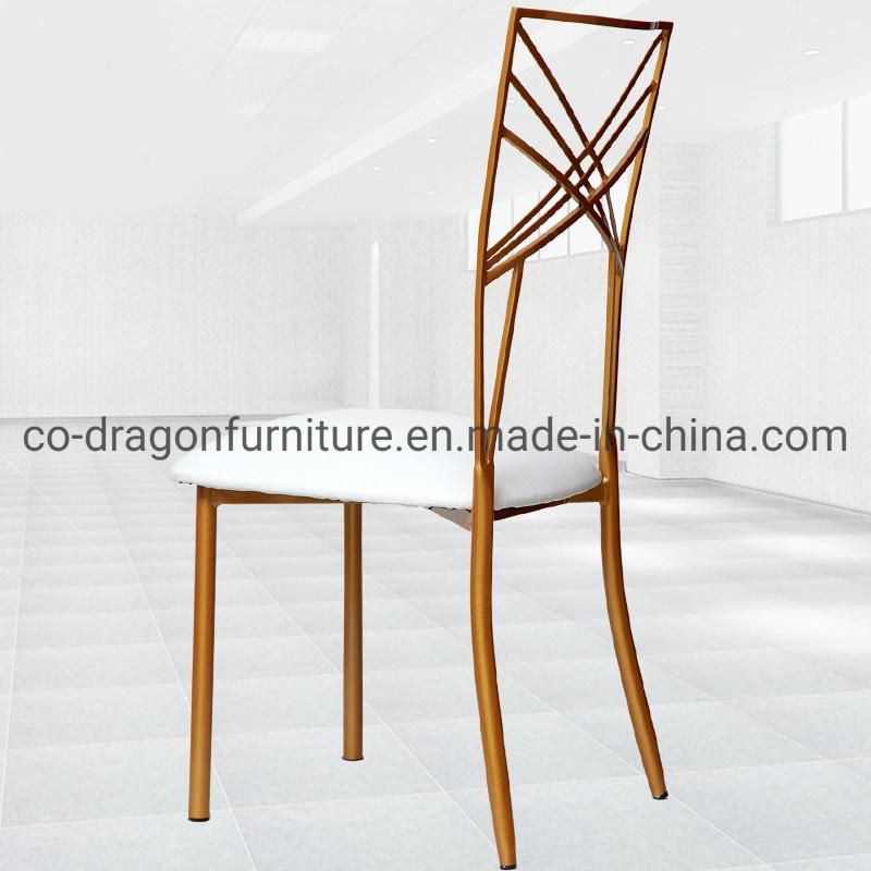 Gold Metal Leather Dining Wedding Chair for Dining Furniture