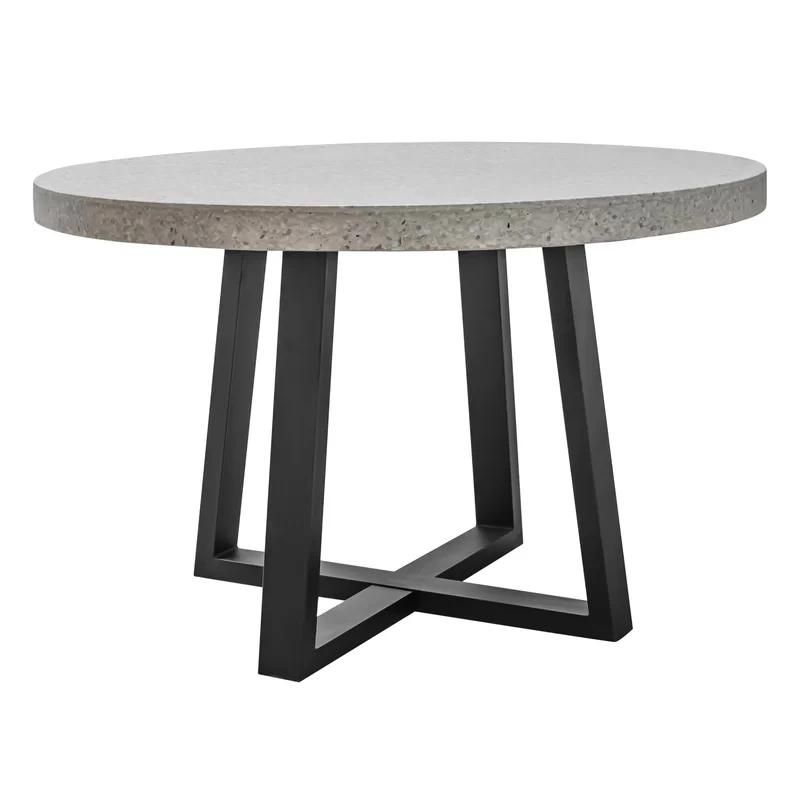 Wholesale Artificial Marble Top Steel Frame Dining Table Artificial Marble Stone Fast Food Restaurant Furniture Round Artificial Marble Hot Pot Dining Table