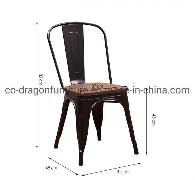 Colorful Cheap Restaurant Industrial Metal Coffee Chairs with Wood Set