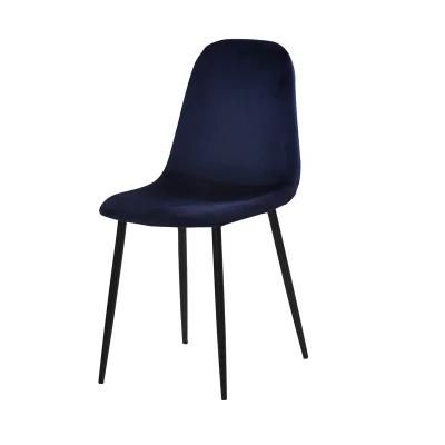 Customization Fabric Back Dining Chair with Metal Tube Black Legs