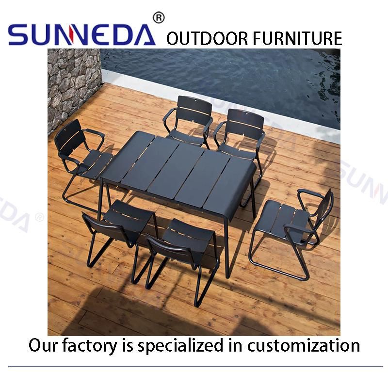 High Quality Durable Restaurant Dining Table Aluminium Alloy Chair Set