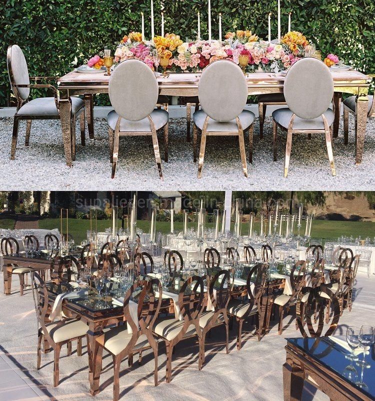 Wholesale Royal Hotel Event Furniture Wedding Restaurant Glass Dining Table