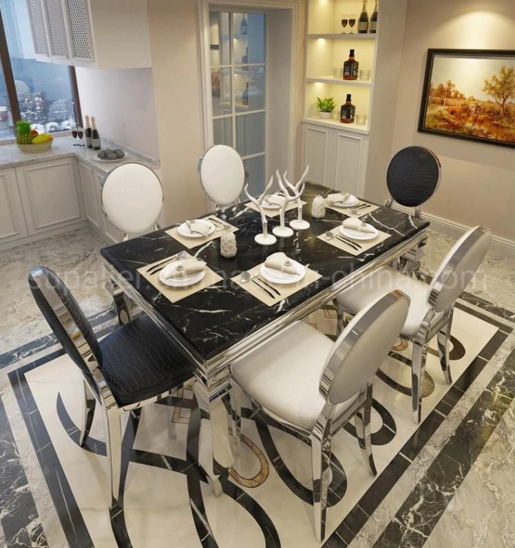 American Style Furniture Luxury White Marble Dining Room Table
