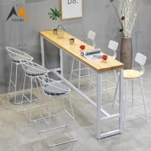 Restaurant Furniture Rectangular Modern Bar Table with High Chair