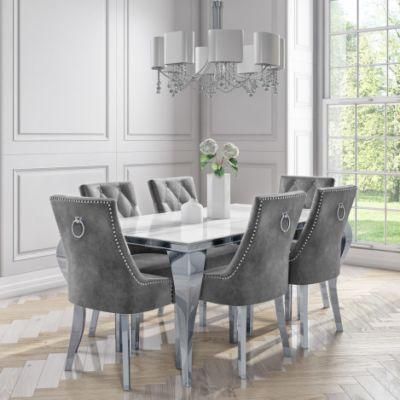 Luxury Hotel Restaurant Dining Chairs Wholesale Modern Design Stainless Steel Legs Velvet Dining Chairs