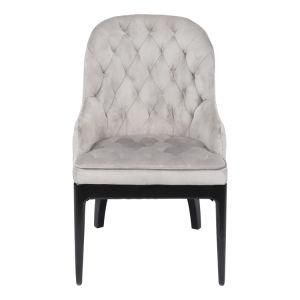 Tufted Dining Chair with Armest Espresso Wood Leg