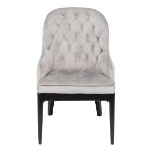 Tufted Dining Chair with Armest Espresso Wood Leg