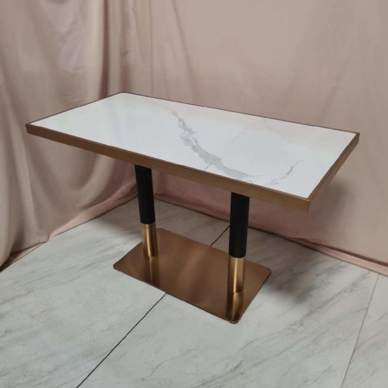 Wholesale Hotel Furniture Coffee Table Bar Cafe Small Dining Table End Table Gold Fast Food Restaurant Table