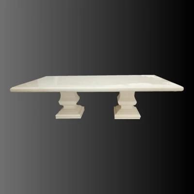 Beige Limestone Rectangle Courtyard Coffee Table