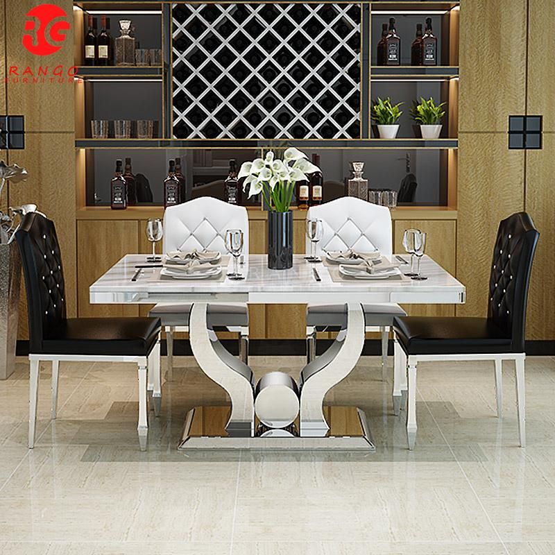Gold 10 Seater Marble Dining Table Dinette Sets Dining Table and 10 Chairs