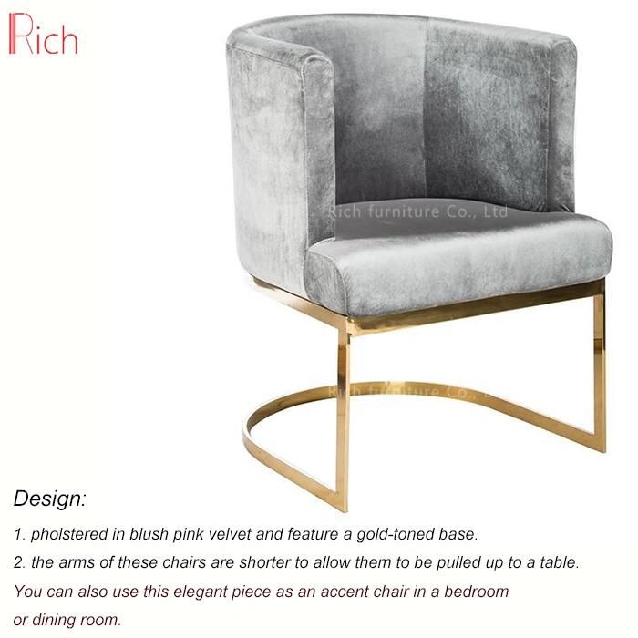 Modern Velvet Fabric Lounge Home Living Sitting Room Furniture Leisure Chair Dining Chaise Chair Dining Chair