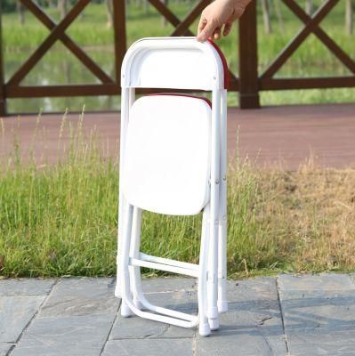 EU Standard Hot Sale Top High Quality White and Red Kids Furniture Nursery Foldable Plastic Chairs