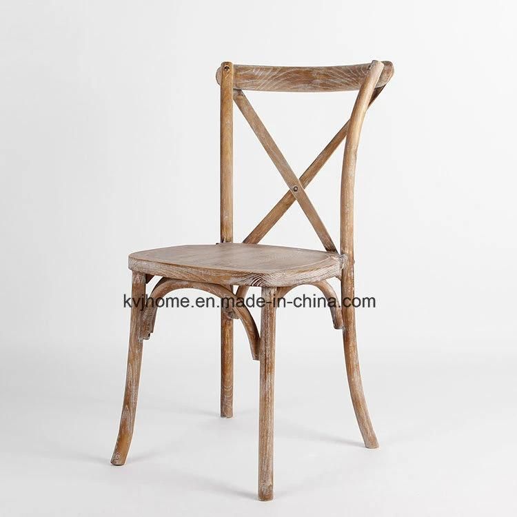 Rch-4001 Factory Price Antique X Cross Back Oak Wood Dining Chair (RCH-4001)