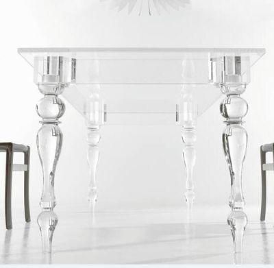 Custom Clear Modern Rectangular/ Square/Round Acrylic Furniture Wedding Dining Table