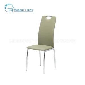 Modern Elegant Indoor High Back Chrome Legs Dining Chair Living Room Chair