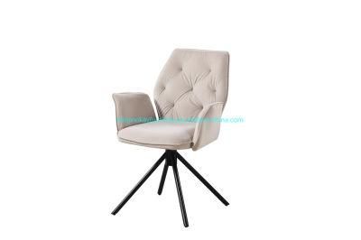 Free Sample Wholesale Design Room Furniture Nordic Velvet Modern Luxury Dining Chairs with 360 Degree Rotation Metal Legs
