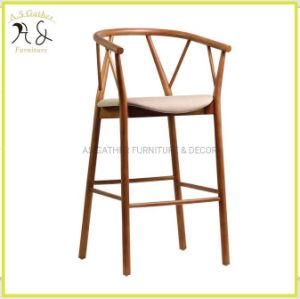 Restaurant Bar Furniture Tree Branch Back High Wooden Bar Chair Stool Upholstered