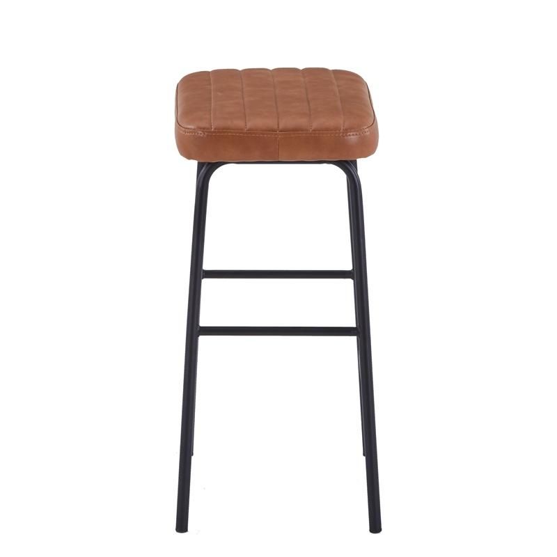 Modern Black Adjustable 360 Swivel Luxury Leather Swivel Kitchen Bar Chair Counter Height Bar Stool