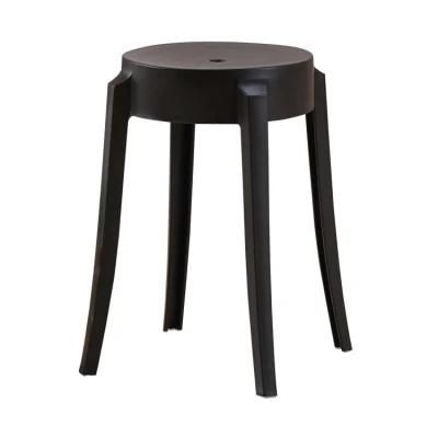 Beach Outdoor Salon Portable Fast Food Restaurant Bistro Round Seat Plastic Dining Chair