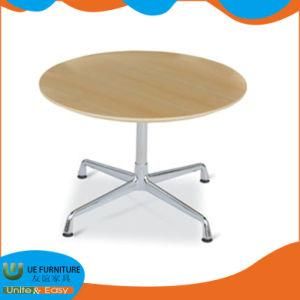 Modern Stainless Steel Wooden Top Round Dining Table