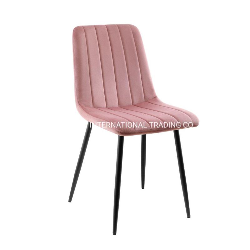Dining Chair Modern Luxury Nordic Stainless Steel Wooden Fabric Velvet Leather Dining Room
